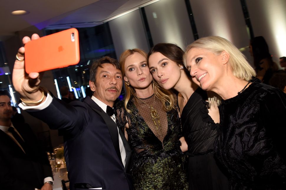 Pierpaolo Piccioli, Diane Kruger, Kiera Knightley, Maria Grazia Chiuri (Photo: Dimitrios Kambouris for Getty Images). 