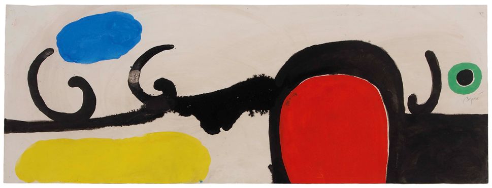 Joan Miró, Untitled I, 1970, Gouache and Indian ink on paper. (Photo: Courtesy of Mayoral)