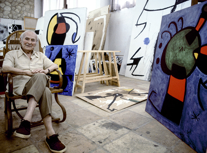 Joan Miró in his original Majorca studio. (Photo: Courtesy of the Fundació Pilar i Joan Miró in Majorca and Mayoral)