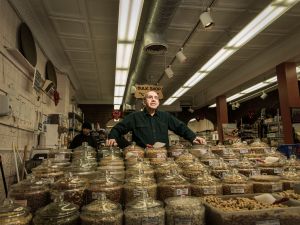 Charlie Sahadi has greeted customers at his Atlantic Avenue store for more than 50 years. (Photo: Sasha Maslov for Observer)