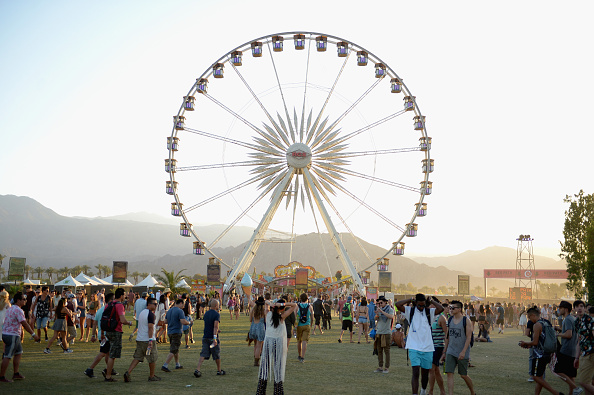 INDIO, CA - APRIL 11: Ferris wheel is seen during day 2 of the 2015 Coachella Valley Music & Arts Festival (Weekend 1) at the Empire Polo Club on April 11, 2015 in Indio, California. (Photo by Matt Cowan/Getty Images)