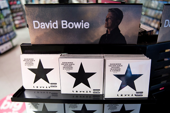 Copies of Blackstar, the last album by British musician David Bowie. (Photo: Justin Tallis/AFP/Getty Images)