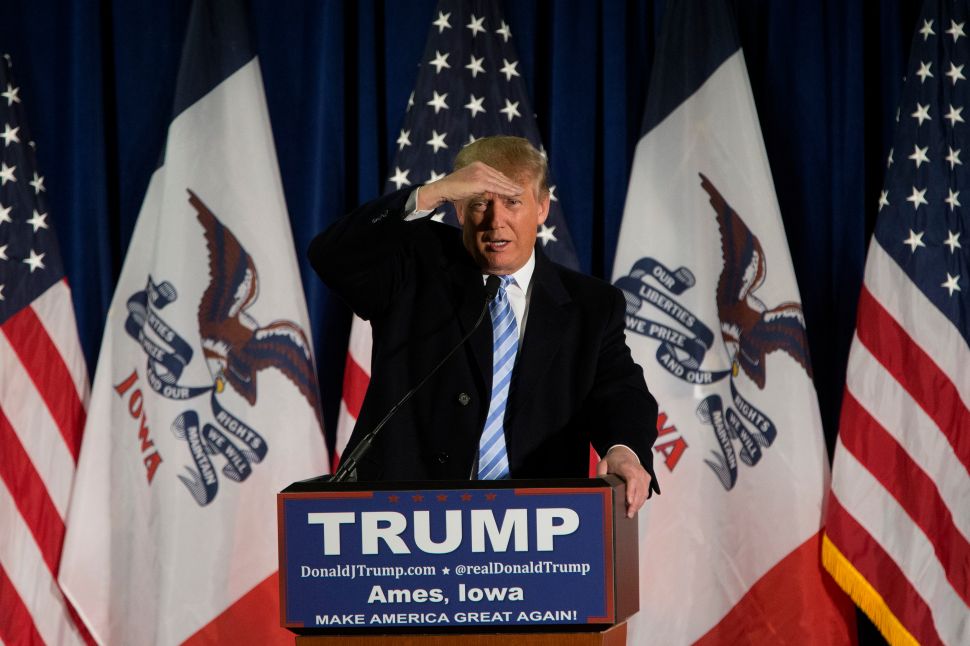 Donald Trump speaking in Iowa. (Photo: Aaron P. Bernstein/Getty Images)
