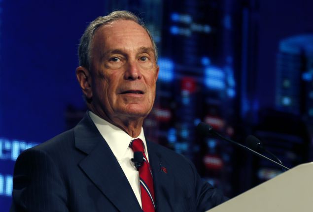 Former New York City mayor Michael Bloomberg gives a speech during a ceremony to attribute "Philanthropies Awards for Global Tobacco Control" on the second day of the 16th World Conference on Tobacco or Health on March 18, 2015 in Abu Dhabi. Billionaire philanthropists Michael Bloomberg and Bill Gates launched the joint Anti-Tobacco Trade Litigation Fund to support developing countries passing tobacco-control laws in their legal battle with the industry giants. AFP PHOTO / STR (Photo credit should read -/AFP/Getty Images)