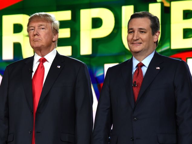 Donald Trump and Sen. Ted Cruz. (Photo by Ethan Miller/Getty Images)