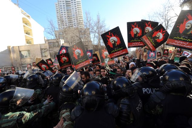 A demonstration against Saudi authorities, outside the Saudi embassy in Tehran. (ATTA KENARE/AFP/Getty Images).