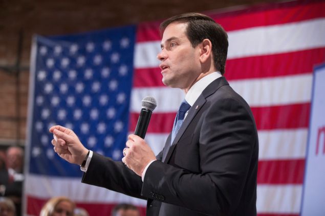 MARSHALLTOWN, IA - JANUARY 06: Republican presidential candidate Sen. Marco Rubio (R-FL) speaks to guests during a rally on January 6, 2016 in Marshalltown, Iowa. During the event Rubio slammed North Korea after it was reported the country carried out a hydrogen bomb test on Tuesday. (Photo by Scott Olson/Getty Images)