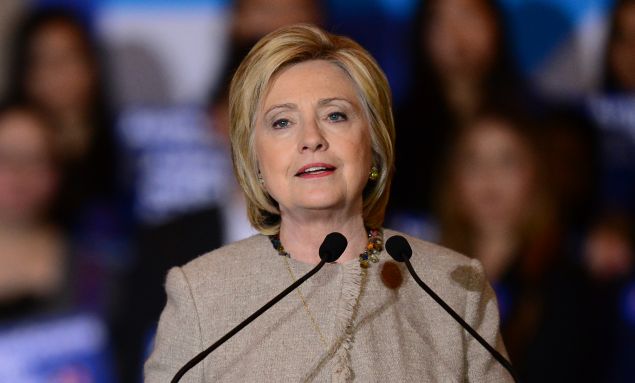Democratic Presidential hopeful Hillary Clinton gestures while speaking with her supporters and Asian American and Pacific Islander (AAPI) elected officials on January 7, 2016 in San Gabriel, California, to discuss what's at stake for the AAPI community. AFP PHOTO/FREDERIC J. BROWN / AFP / FREDERIC J. BROWN (Photo credit should read FREDERIC J. BROWN/AFP/Getty Images)