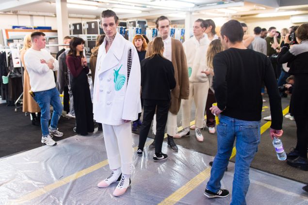Backstage at the J.W.Anderson show (Photo: Ian Gavan/Getty Images).