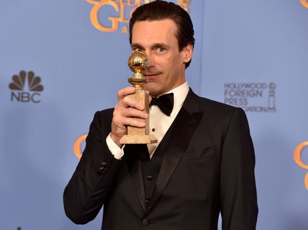 BEVERLY HILLS, CA - JANUARY 10: Actor Jon Hamm, winner of Best Actor in a Television Series - Drama for 'Mad Men,' poses in the press room during the 73rd Annual Golden Globe Awards held at the Beverly Hilton Hotel on January 10, 2016 in Beverly Hills, California. (Photo by Kevin Winter/Getty Images)