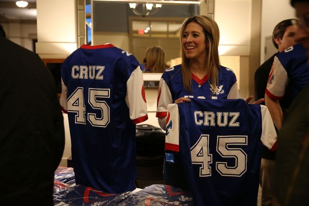 The Ted Cruz football jerseys, for sale in West Des Moines. (Photo: Joe Raedle for Getty Images)