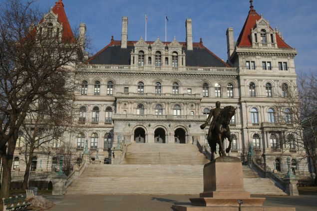 ALBANY, NY - MARCH 11: The State Capitol is seen March 11, 2008 in Albany, New York. New York Gov. Eliot Spitzer apologized to his family and the public in a news conference maRCH 10, 2008 in New York City, but did not directly address the reports of his being linked to a prostitution ring. (Photo by Daniel Barry/Getty Images)