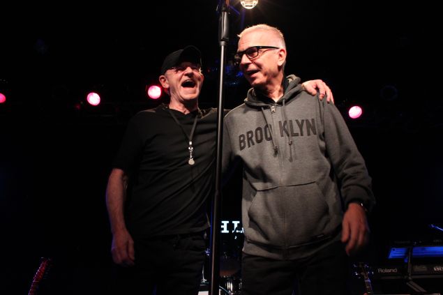 (L-R) Woody Woodmansey and Tony Visconti honoring David Bowie at Highline Ballroom on January 19, 2016 (Justin Joffe for Observer)