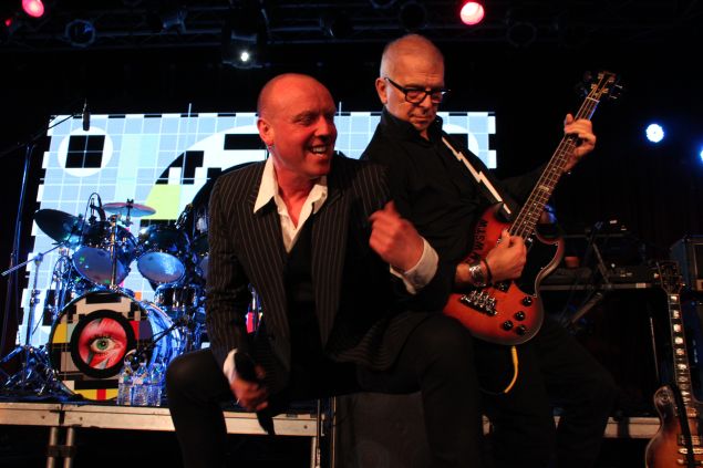 (L-R) Glenn Gregory and Tony Visconti honor David Bowie at Highline Ballroom on Tuesday, January 19. (Justin Joffe for Observer)