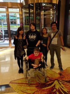 Joshua Moon (second over from left) with Frederick Brennan (8chan founder and administrator), and friends. (Photo: Courtesy of Mr. Moon)