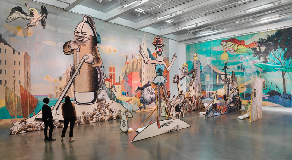 Labyrinth : I dreamed I was taller than Jonathan Borofsky, 2009, by Jim Shaw. (Photo: Courtesy of the New Museum)