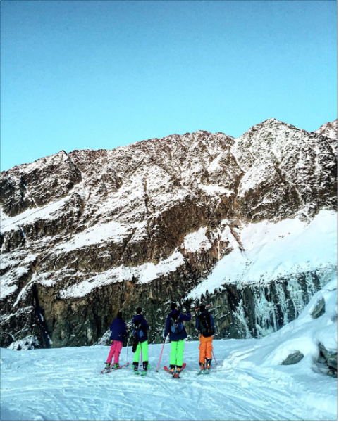 Members of the Colette Ski Club ponder the route (Photo: Courtesy Black Crows).