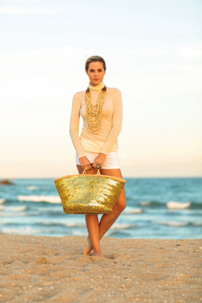 Michelle Farmer Collaborate designs on the beach (Photo: Courtesy Michelle Farmer).