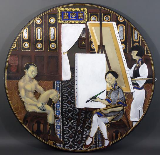 Martin Wong, In the Studio, 1992. (Photo: Courtesy of the Bronx Museum)