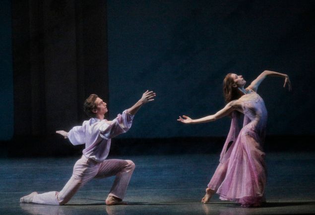 Rebecca Krohn and Zachary Catazaro in Tschaikovsky Suite No. 3 Choreography George Balanchine © The George Balanchine Trust New York City Ballet Credit Photo: Paul Kolnik studio@paulkolnik.com nyc 212-362-7778