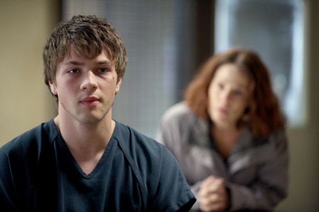 Connor Jessup and Lili Taylor in American Crime.