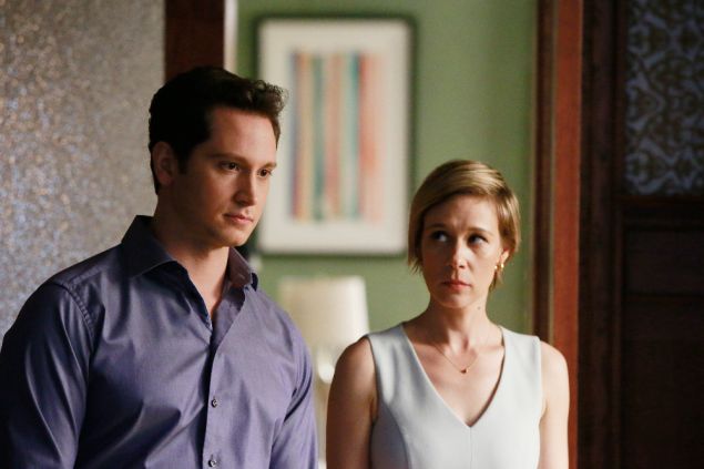 Matt McGorry and Liza Weil in How to Get Away with Murder.