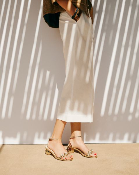 Gold sandals from Frances Valentine (Photo: Courtesy Frances Valentine).