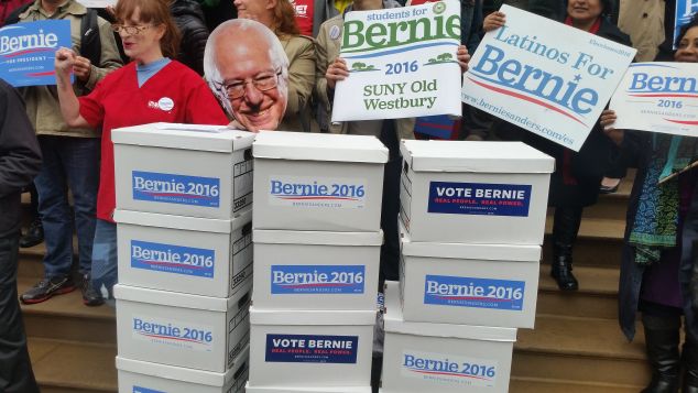 Boxes of petitions at City Hall today. (Photo: Ross Barkan for Observer)