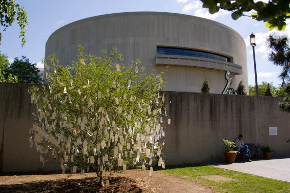 WASHINGTON DC, UNITED STATES - MAY 07: 'Wish Tree for Washington D.C' by Yoko Ono at The Hirshhorn Museum and Sculpture Garden, USA 