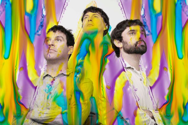 (L-R) Dave Portner (Avey Tare), Noah Lennox (Panda Bear), and Brian Weitz (Geologist) are the current lineup of Animal Collective 