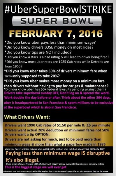 A protest flyer being circulated by drivers on social media. (Photo: Twitter)