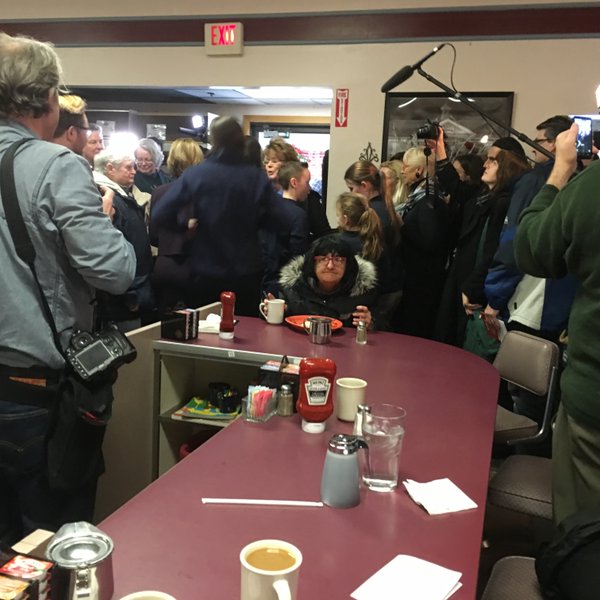 This woman is all of us during election season. (Photo: Twitter)