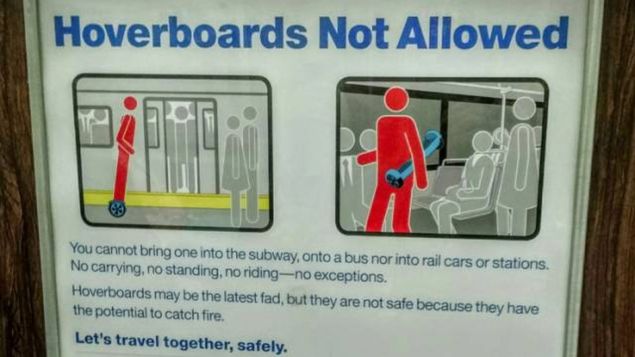 Don't bring your hoverboard on the subway.