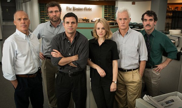 The cast of Spotlight, which won Best Picture at last night's Oscars. 