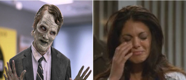 Zombie Carlos does his best to console Tamara on Donovan's Coast.