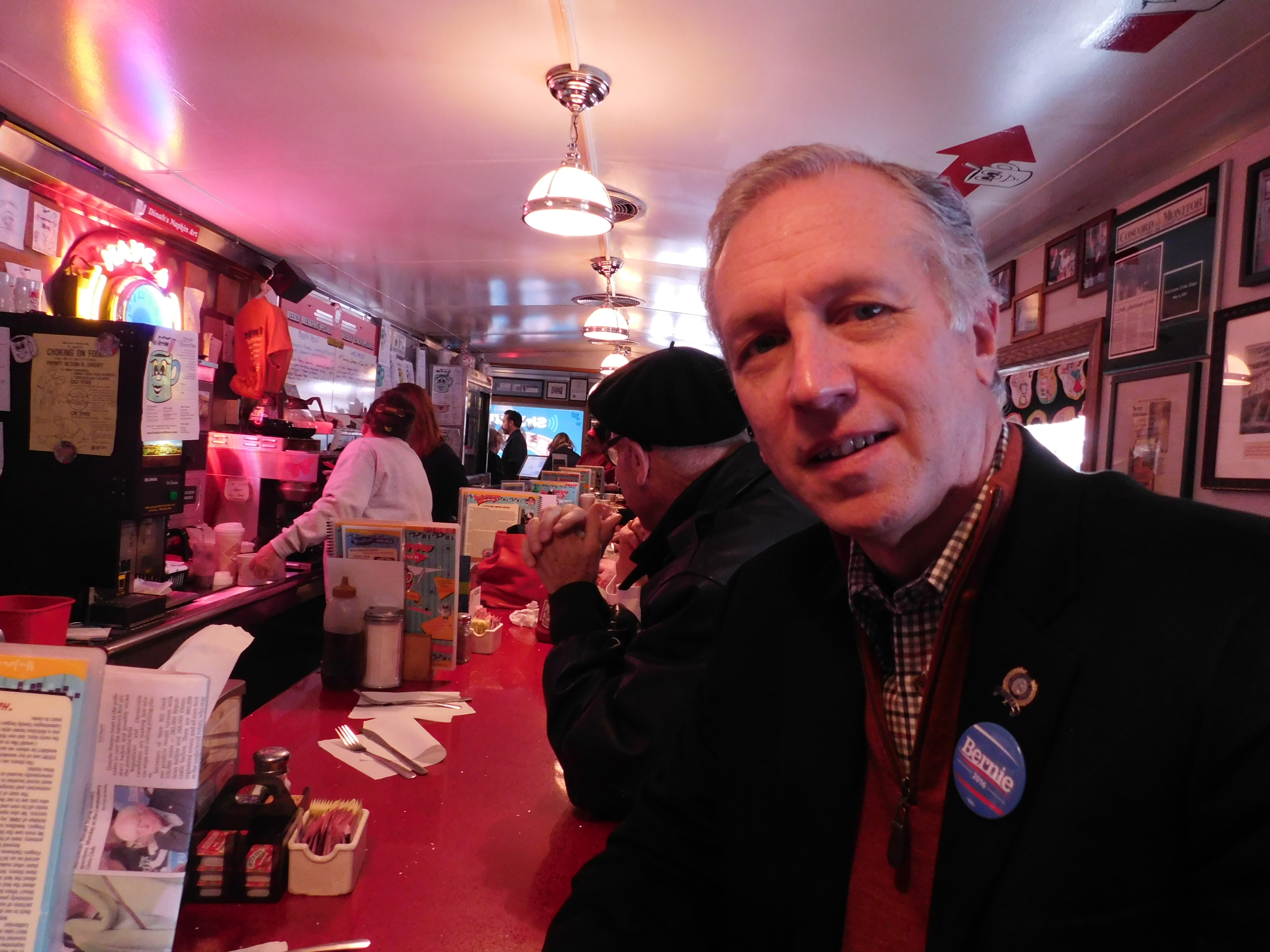 Wisniewski in Manchester's Red Arrow Diner.