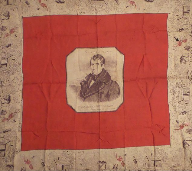 A silk bandana promoting William H. Harrison