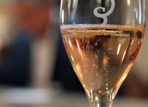 Flute of rosé champagne during a tasting session. (Photo Francois Nascimbeni/AFP/Getty Images)