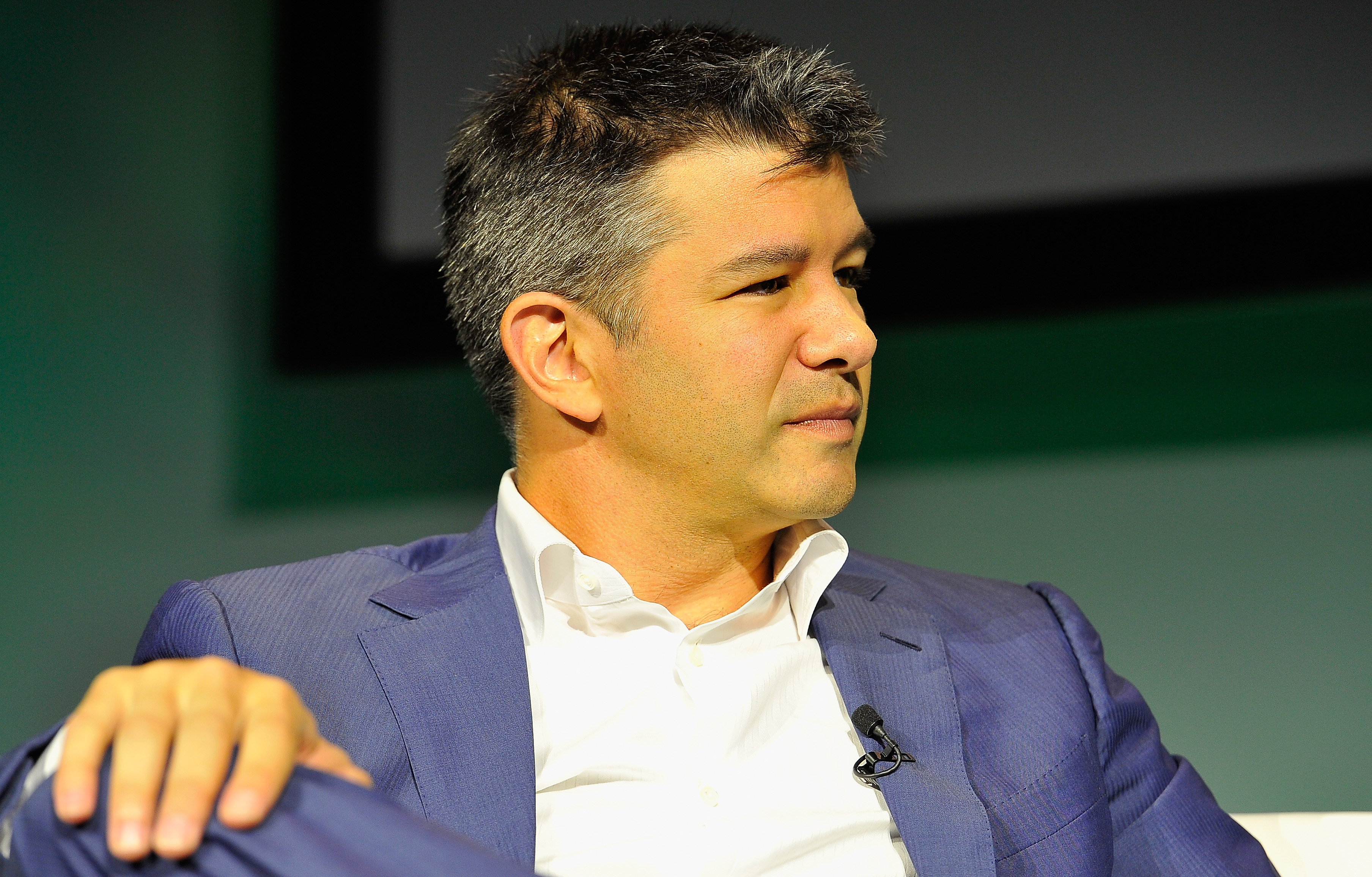 Travis Kalanick speaks onstage at TechCrunch Discrupt on September 8, 2014 in San Francisco, California.