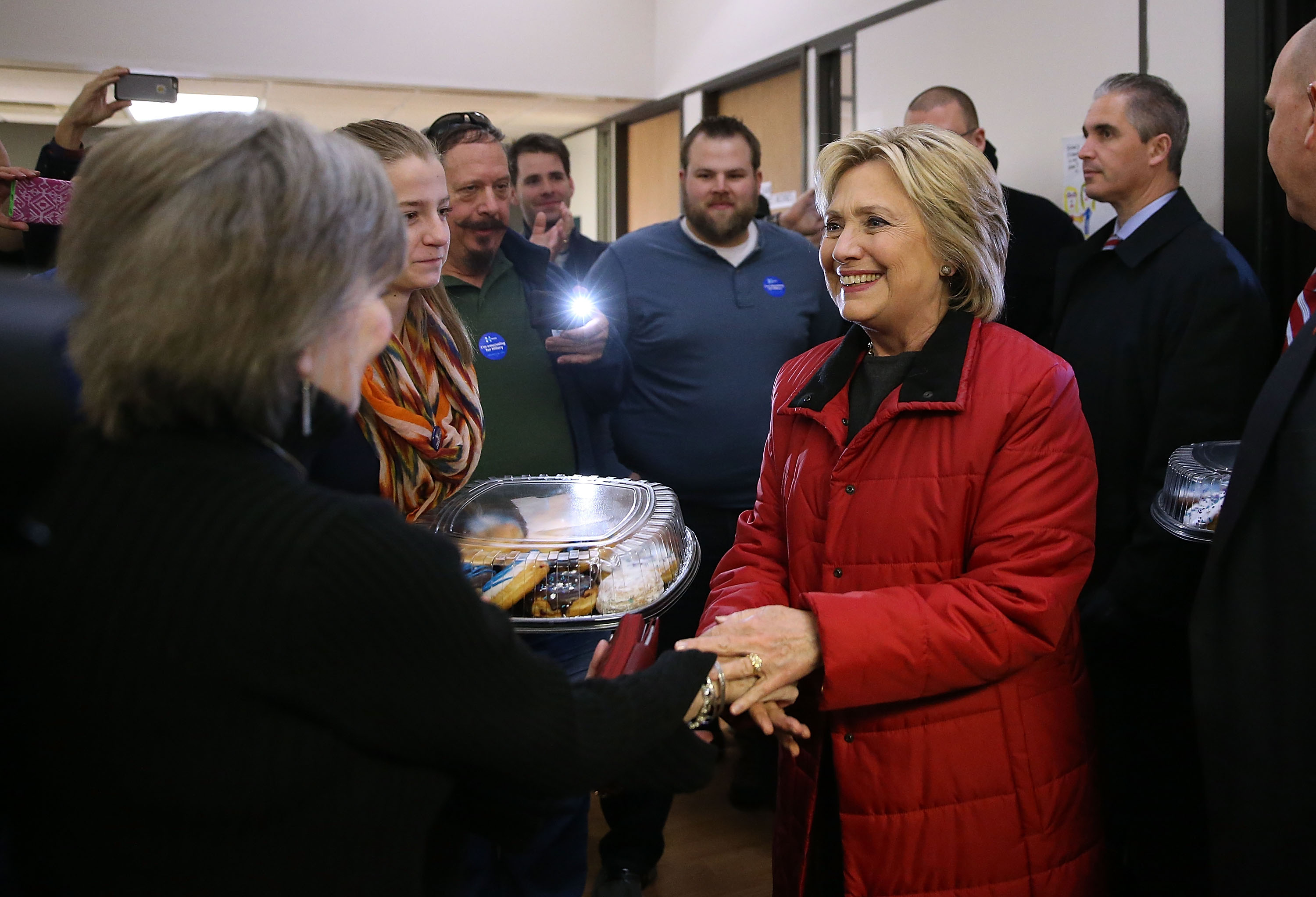 Democratic presidential candidate former Secretary of State Hillary Clinton today. She did not appear with Mayor Bill de Blasio, who went to Iowa to campaign for her. (Photo by Justin Sullivan/Getty Images)