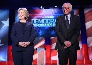 Hillary Clinton and Bernie Sanders. (Photo: Joe Raedle for Getty Images)