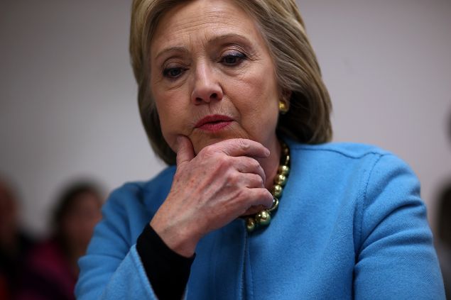 Democratic presidential candidate former Secretary of State Hillary Clinton during on February 8, 2016 in Manchester, New Hampshire. With one day to go before the New Hampshire primaries, Hillary Clinton continues to campaign throughout the state.