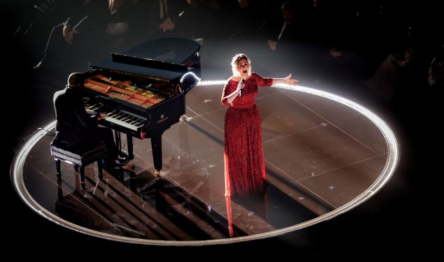 Caption:LOS ANGELES, CA - FEBRUARY 15: Singer Adele performs onstage during The 58th GRAMMY Awards at Staples Center on February 15, 2016 in Los Angeles, California. (Photo by Christopher Polk/Getty Images for NARAS)