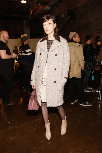 A mohair coat, backstage