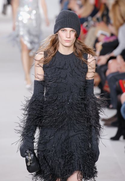 Feather-Embroidered Cashmere Shell, $1,595, Feather-Embroidered Cashmere Skirt , $1,795, All available at MichaelKors.com