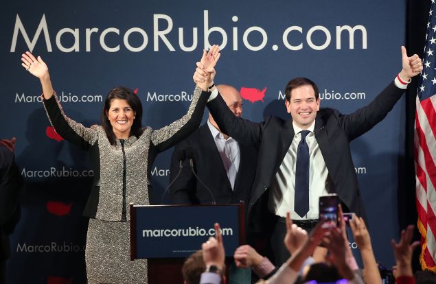 Sen. Marco Rubio with South Carolina Gov. Nikki Haley.