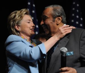 Then-Sen. Hillary Clinton with Congressman Charles Rangel in 2008.