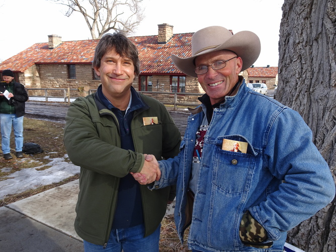 Author Peter Walker meets with Robert ‘LaVoy’ Finicum at the occupied Malheur National Wildlife refuge on January 20.