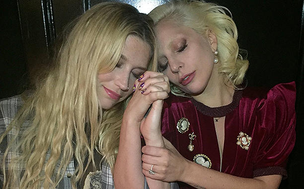 (L-r) Kesha and Lady Gaga