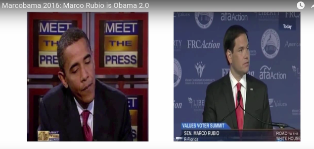 A screenshot from the anti-Rubio video. (Screengrab: YouTube)